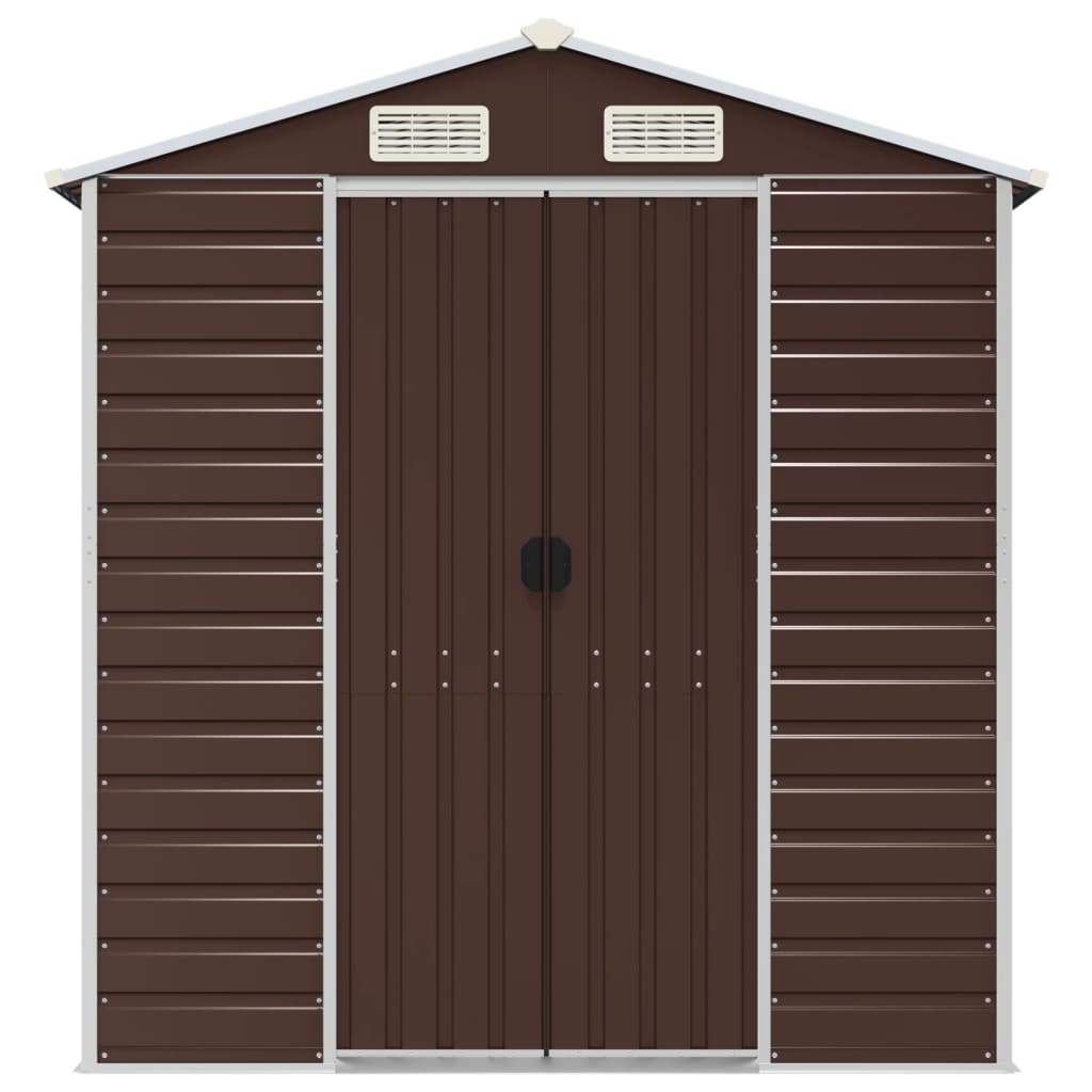 Hageskur brun 191x300x198 cm galvanisert stål