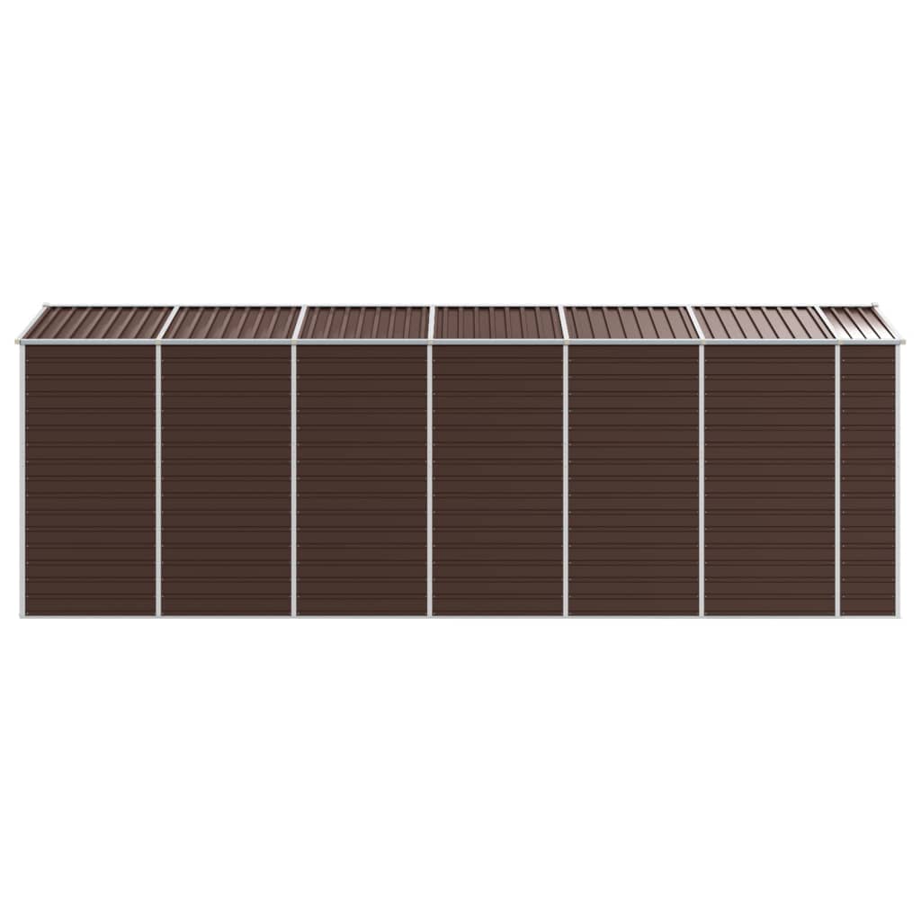 Hageskur brun 191x555x198 cm galvanisert stål