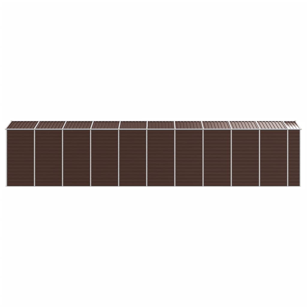 Hageskur brun 191x895x198 cm galvanisert stål