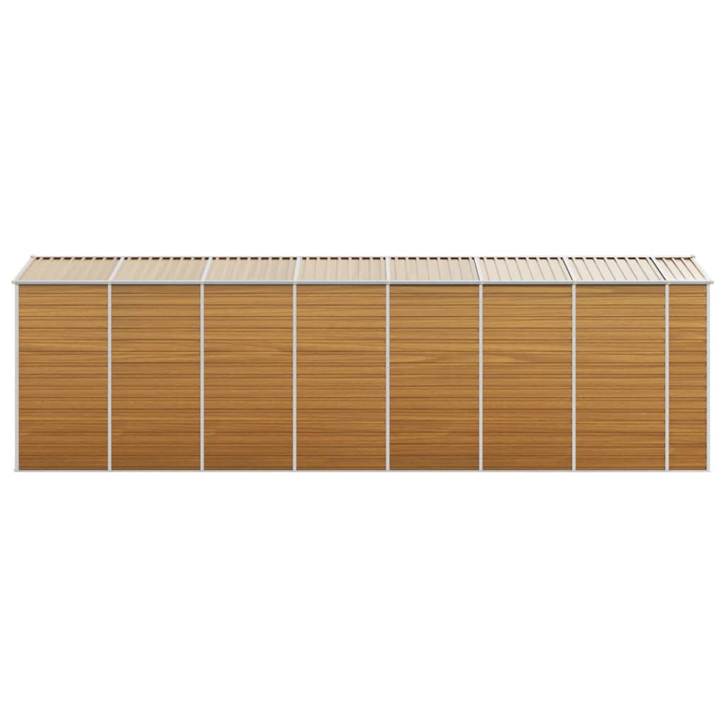 Hageskur lysebrun 191x640x198 cm galvanisert stål