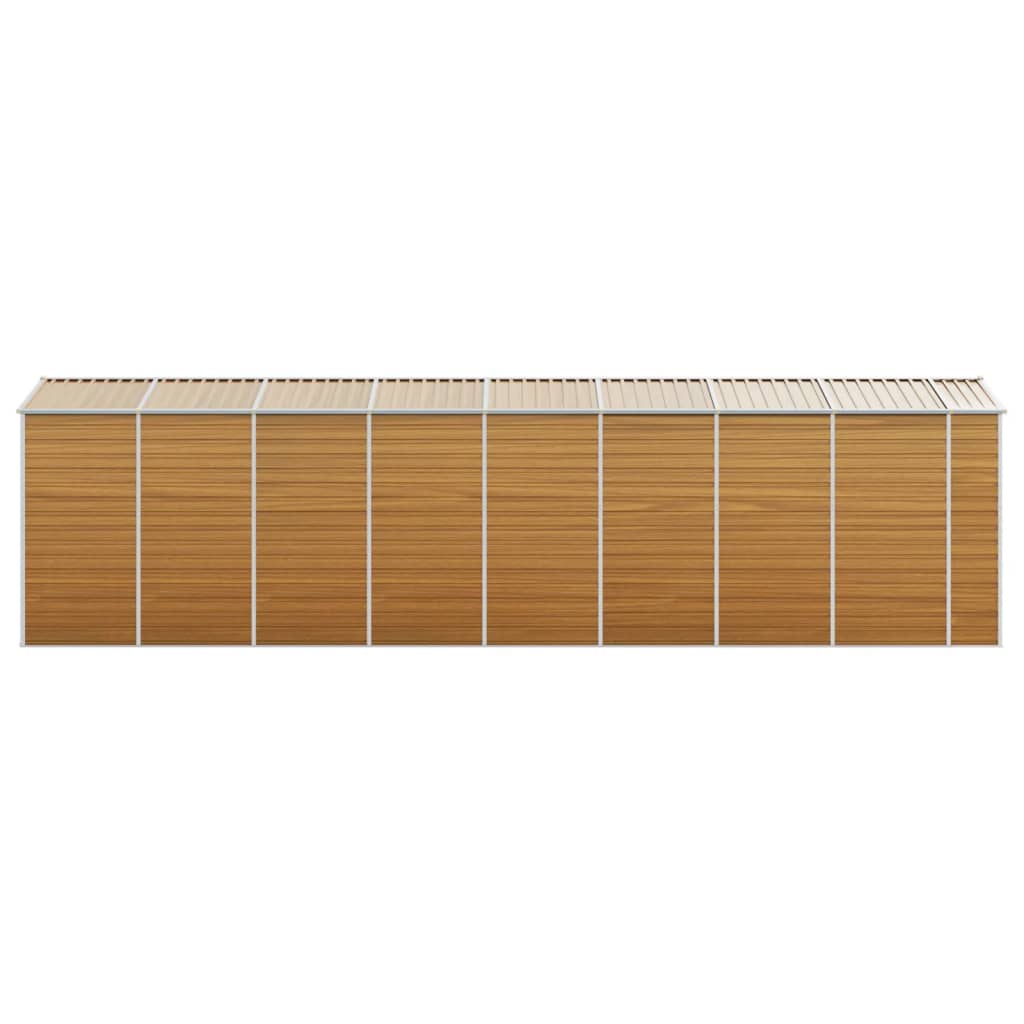 Hageskur lysebrun 191x725x198 cm galvanisert stål