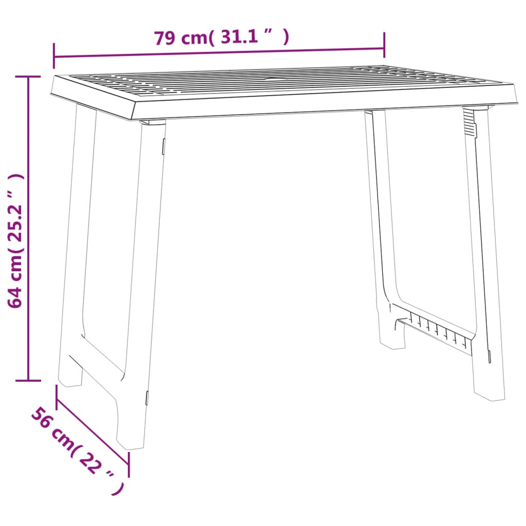 Campingbord grønn 79x56x64 cm PP tre-utseende