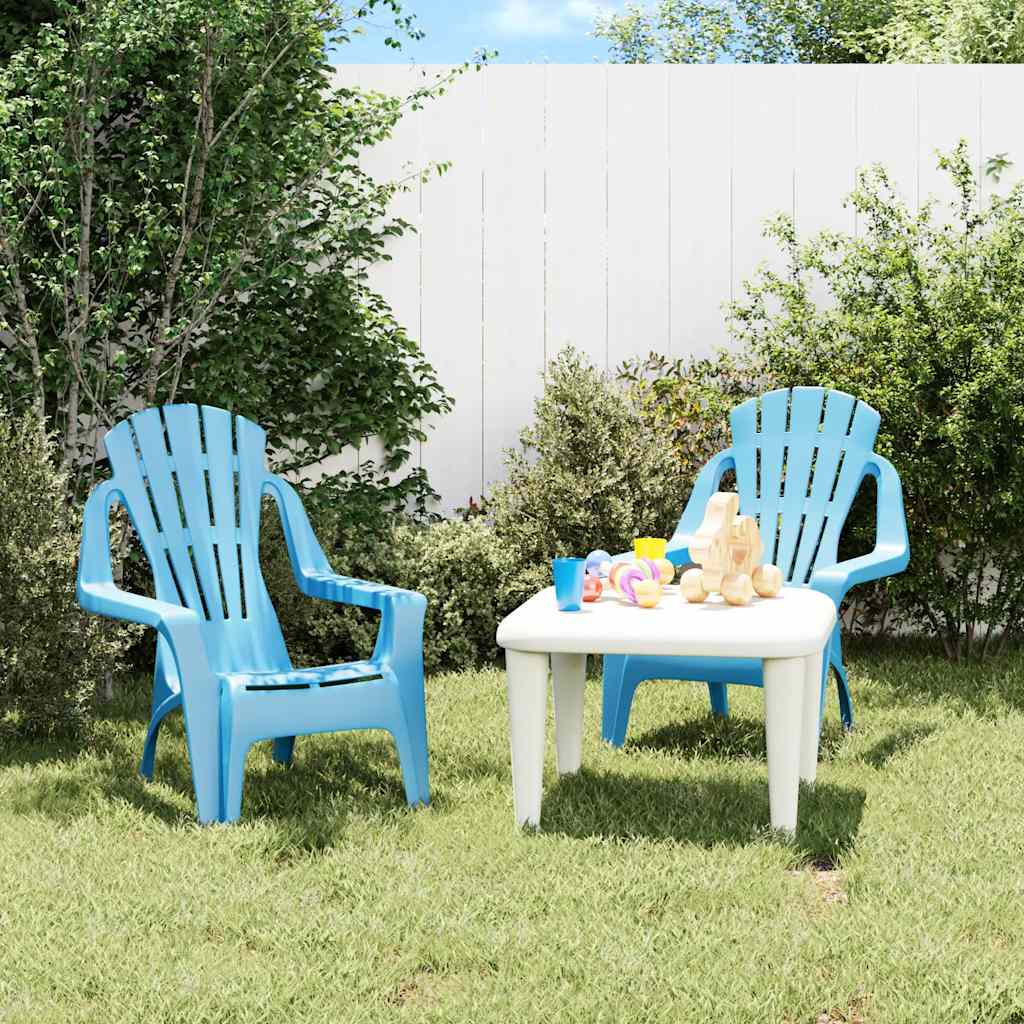 Hagestoler 2 stk for barn blå 37x34x44 cm PP tre-utseende
