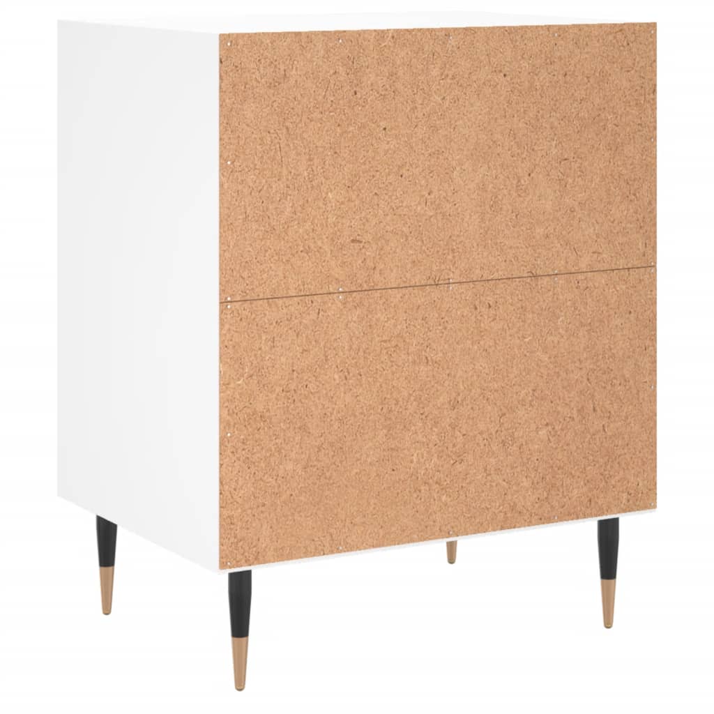 Nattbord 2 stk hvit 40x30x50 cm konstruert tre