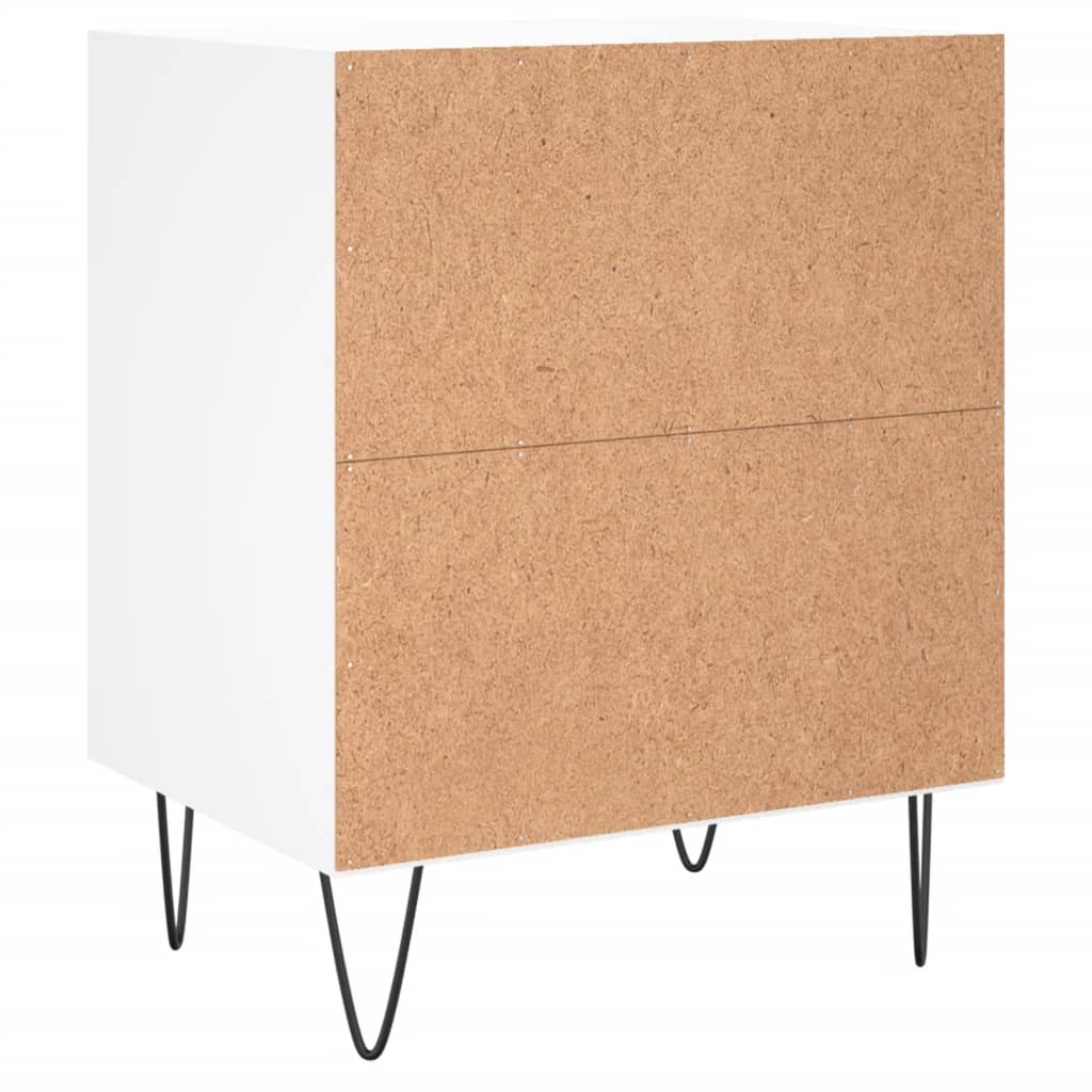 Nattbord 2 stk hvit 40x30x50 cm konstruert tre