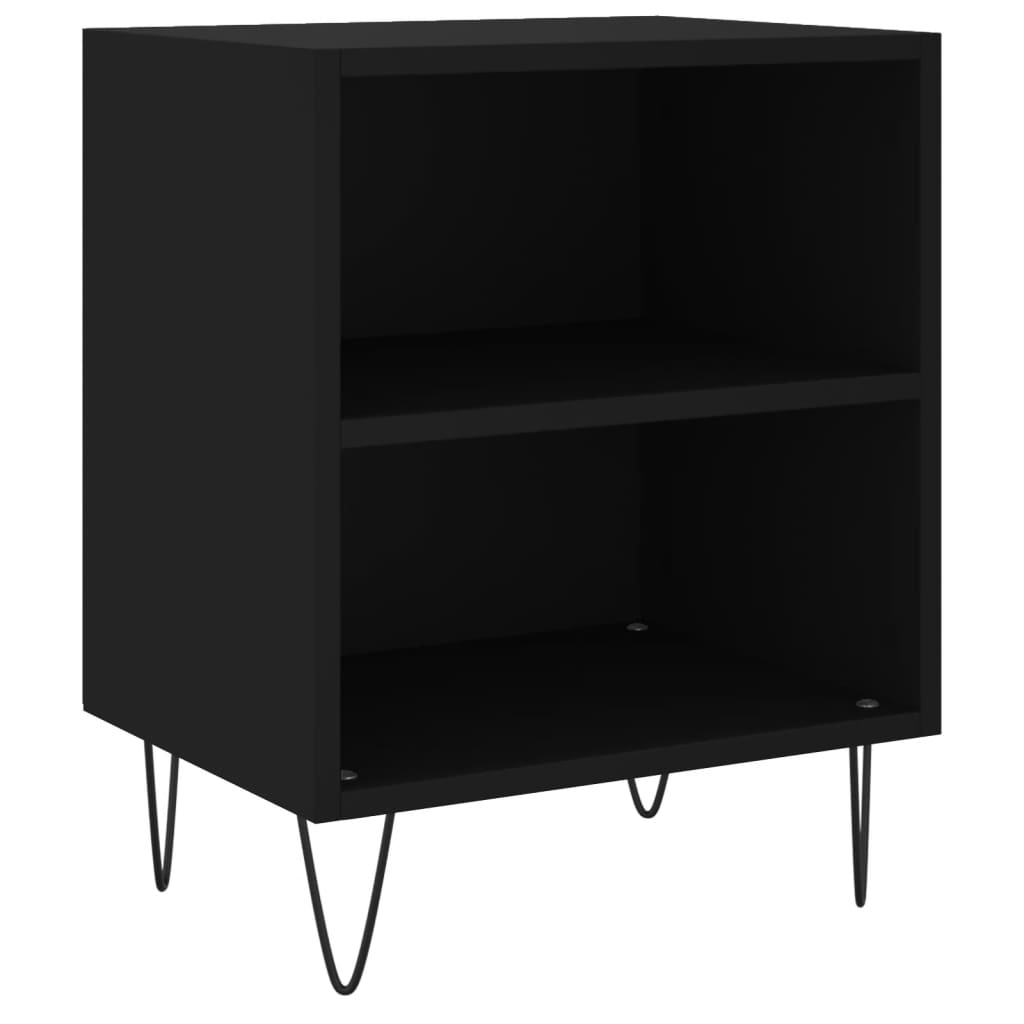Nattbord 2 stk svart 40x30x50 cm konstruert tre
