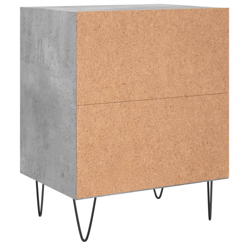 Nattbord 2 stk betonggrå 40x30x50 cm konstruert tre