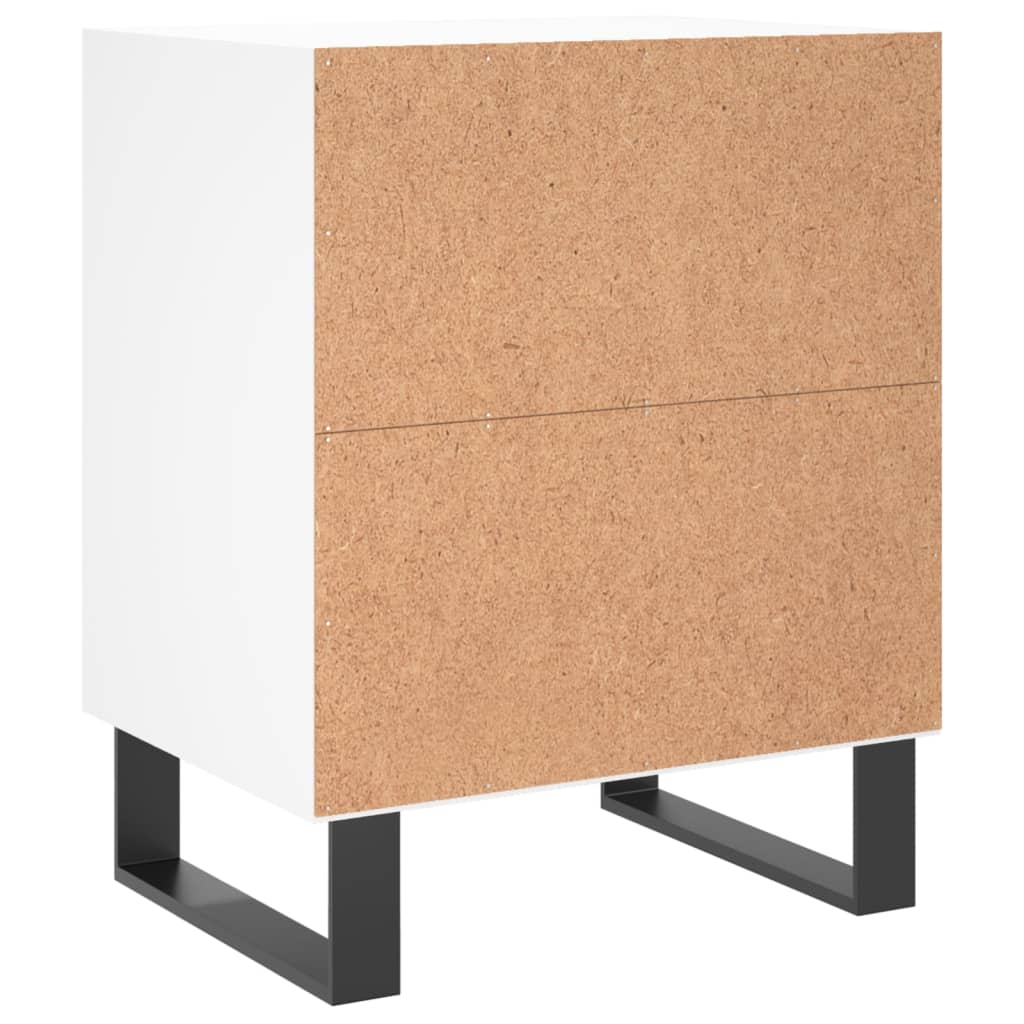 Nattbord 2 stk hvit 40x30x50 cm konstruert tre