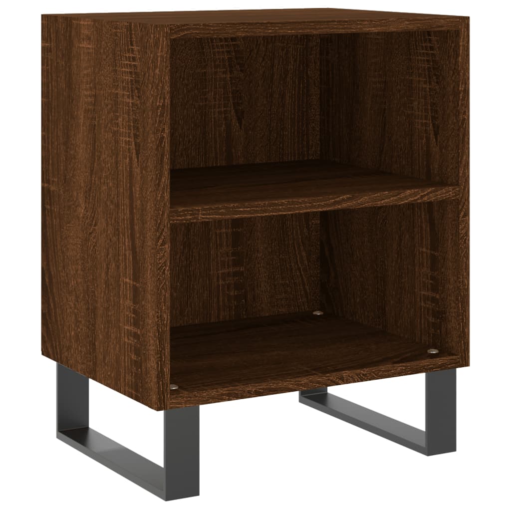 Nattbord 2 stk brun eik 40x30x50 cm konstruert tre