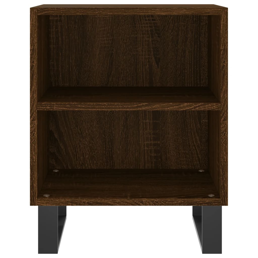 Nattbord 2 stk brun eik 40x30x50 cm konstruert tre