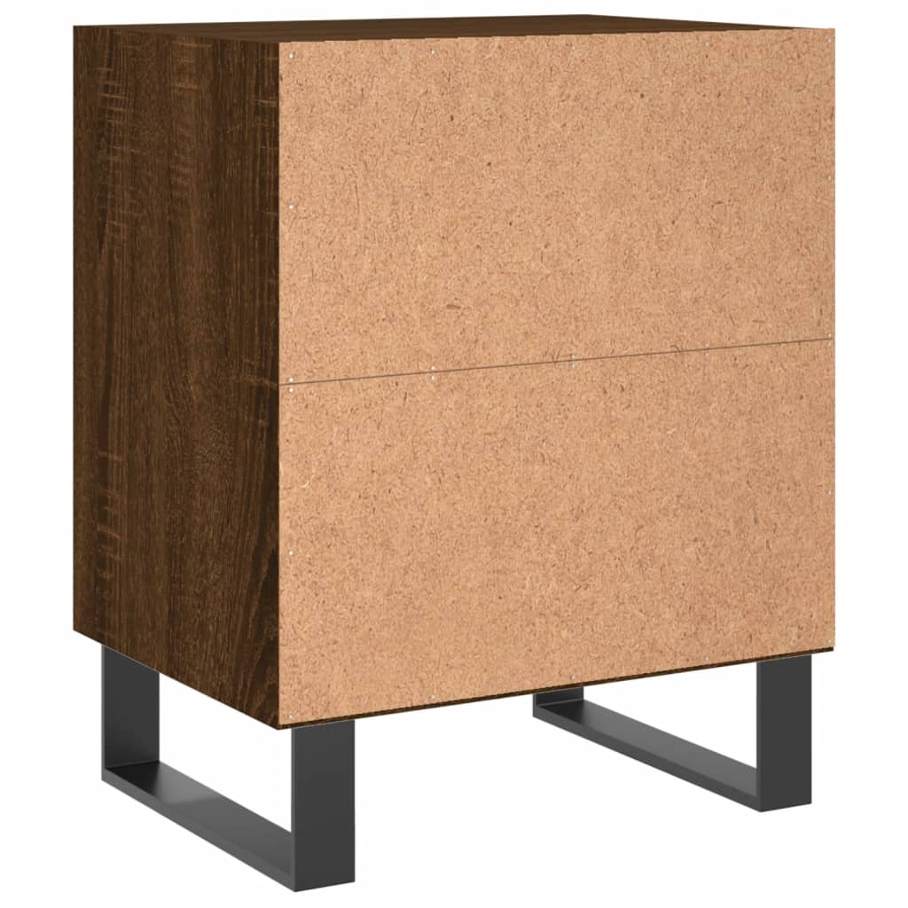Nattbord 2 stk brun eik 40x30x50 cm konstruert tre