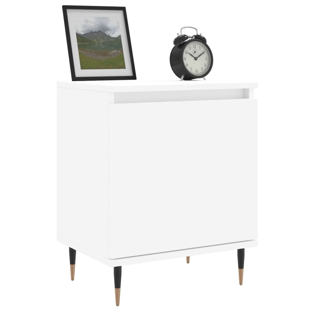Nattbord 2 stk hvit 40x30x50 cm konstruert tre