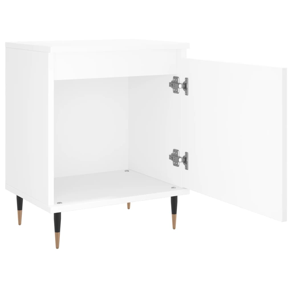 Nattbord 2 stk hvit 40x30x50 cm konstruert tre