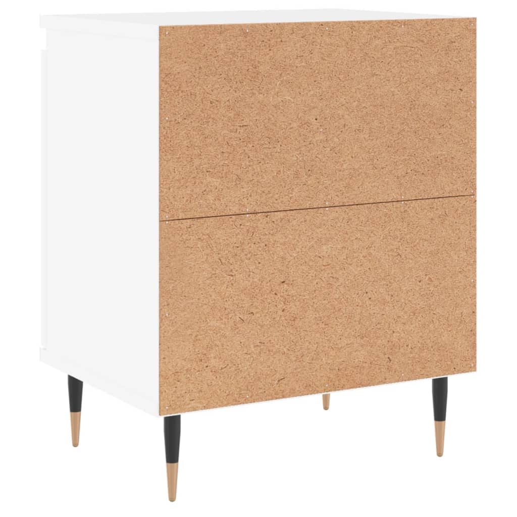 Nattbord 2 stk hvit 40x30x50 cm konstruert tre