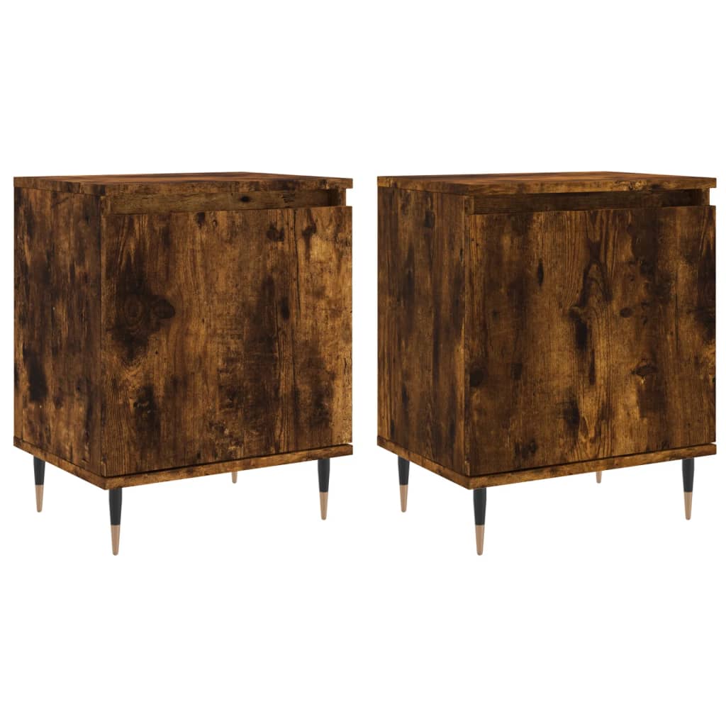 Nattbord 2 stk røkt eik 40x30x50 cm konstruert tre
