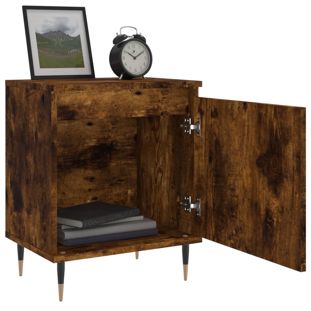 Nattbord 2 stk røkt eik 40x30x50 cm konstruert tre