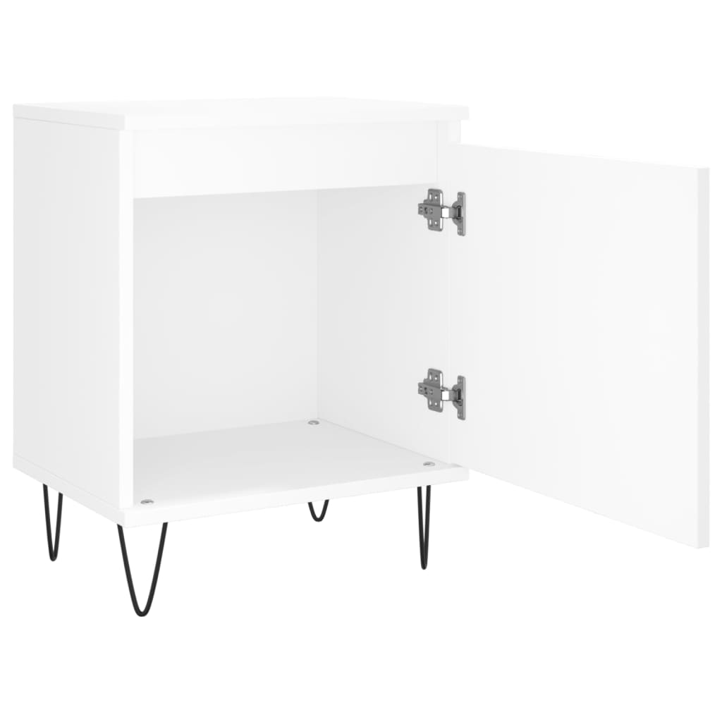 Nattbord 2 stk hvit 40x30x50 cm konstruert tre