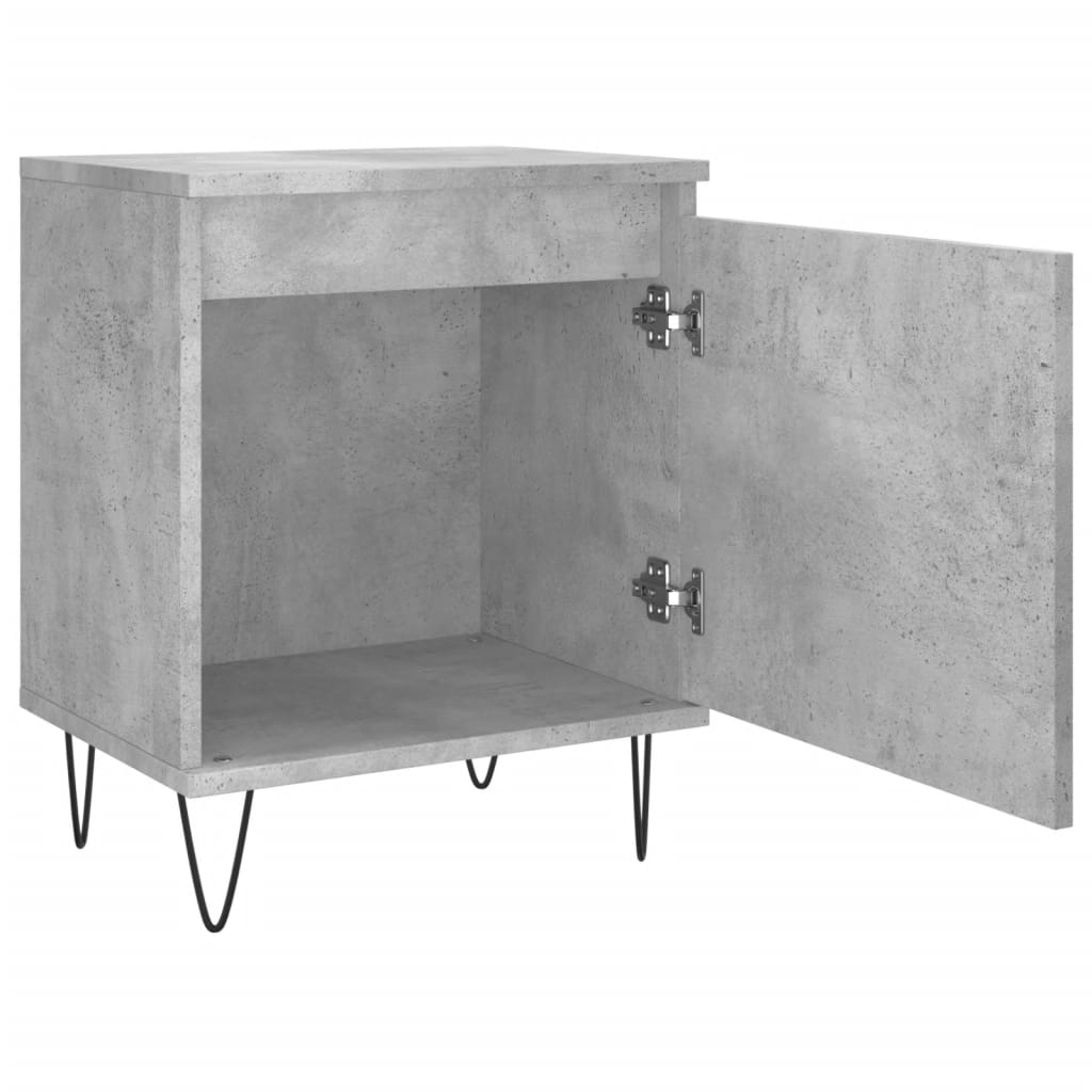 Nattbord 2 stk betonggrå 40x30x50 cm konstruert tre