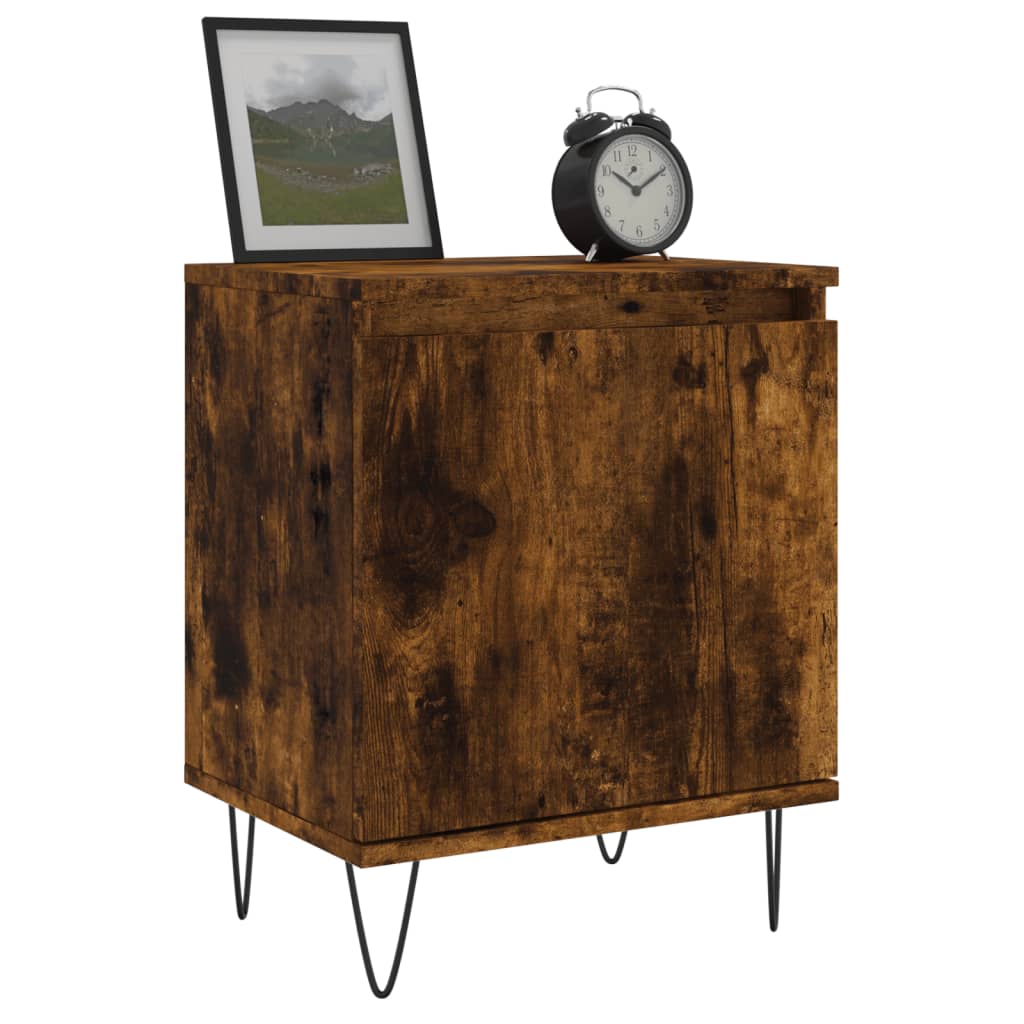 Nattbord 2 stk røkt eik 40x30x50 cm konstruert tre