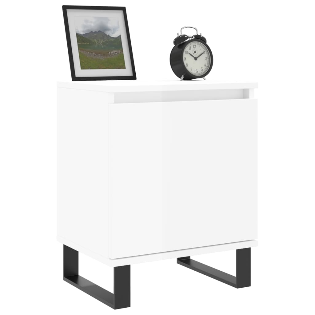 Nattbord 2 stk hvit 40x30x50 cm konstruert tre