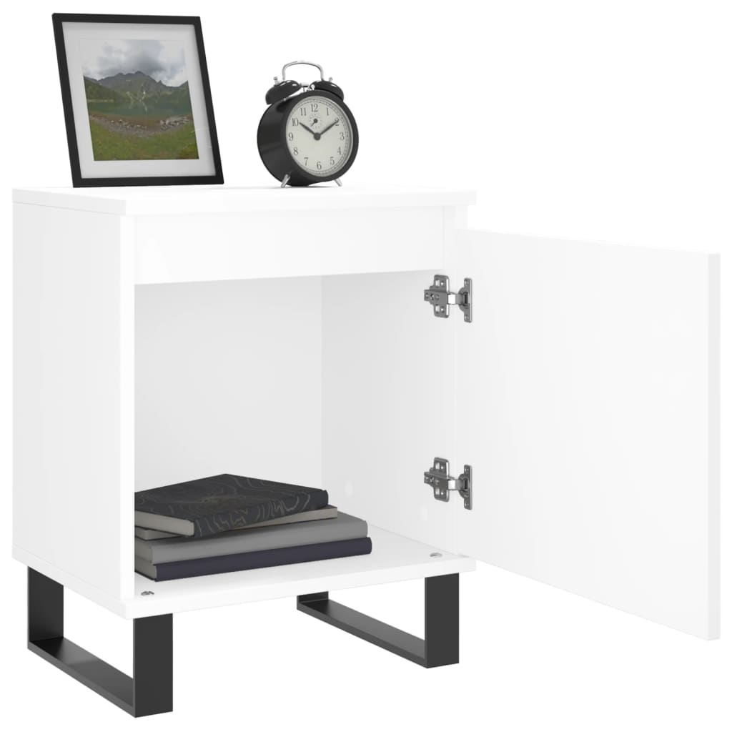Nattbord 2 stk hvit 40x30x50 cm konstruert tre