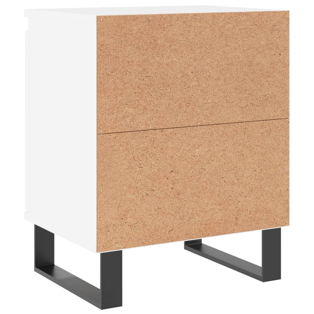 Nattbord 2 stk hvit 40x30x50 cm konstruert tre
