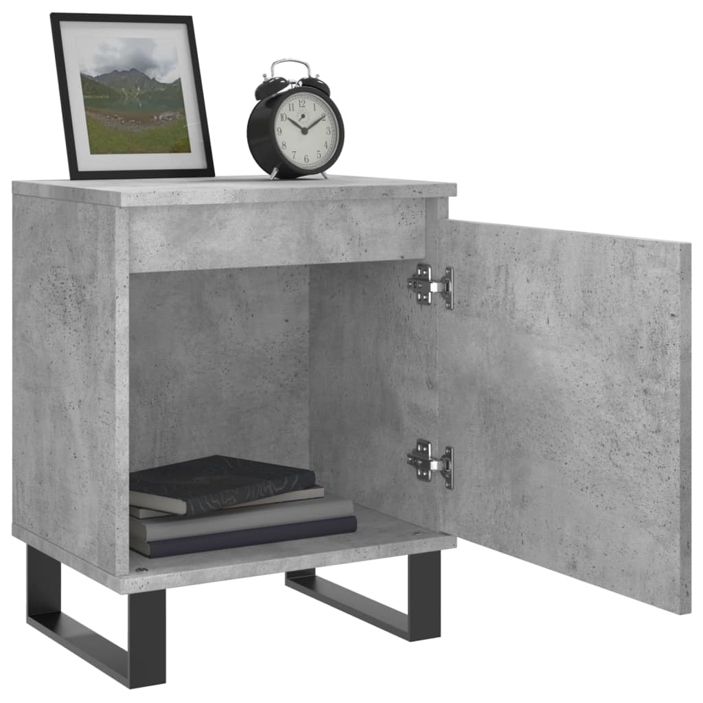 Nattbord 2 stk betonggrå 40x30x50 cm konstruert tre