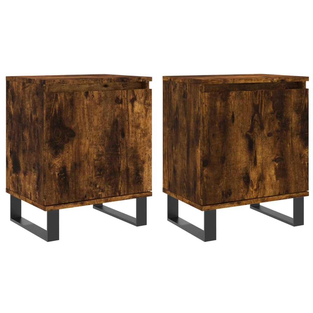 Nattbord 2 stk røkt eik 40x30x50 cm konstruert tre