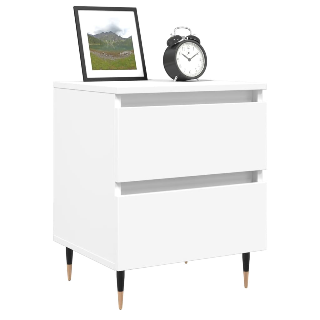 Nattbord 2 stk hvit 40x35x50 cm konstruert tre