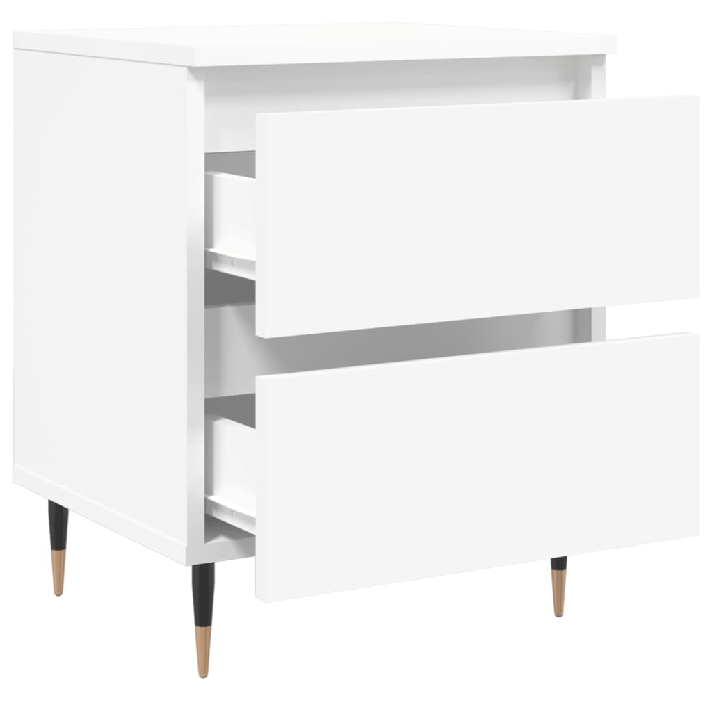 Nattbord 2 stk hvit 40x35x50 cm konstruert tre