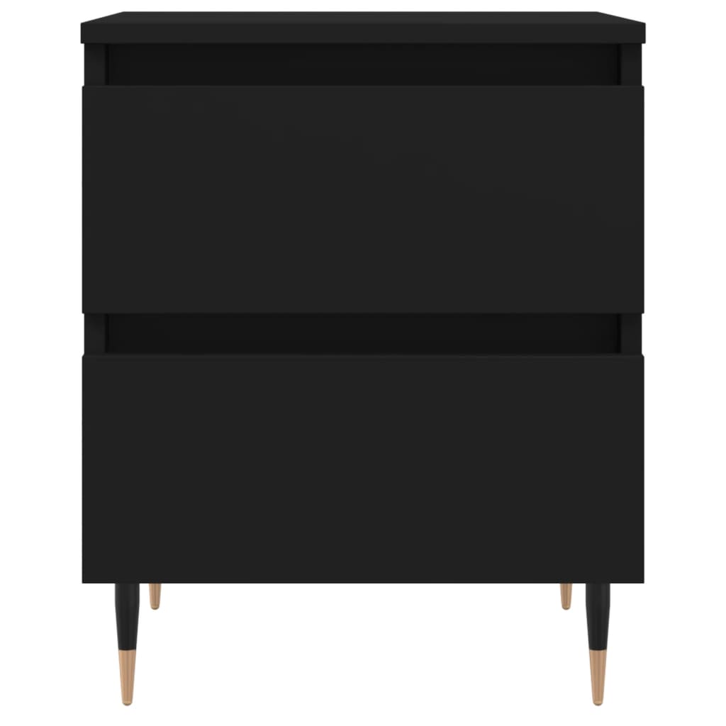 Nattbord 2 stk svart 40x35x50 cm konstruert tre