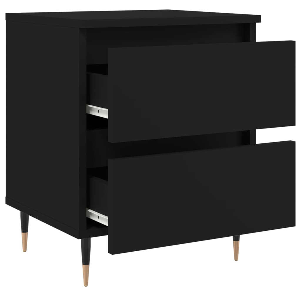 Nattbord 2 stk svart 40x35x50 cm konstruert tre