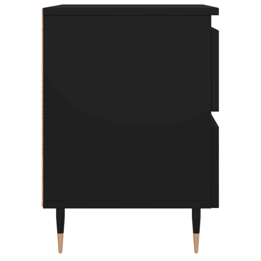 Nattbord 2 stk svart 40x35x50 cm konstruert tre