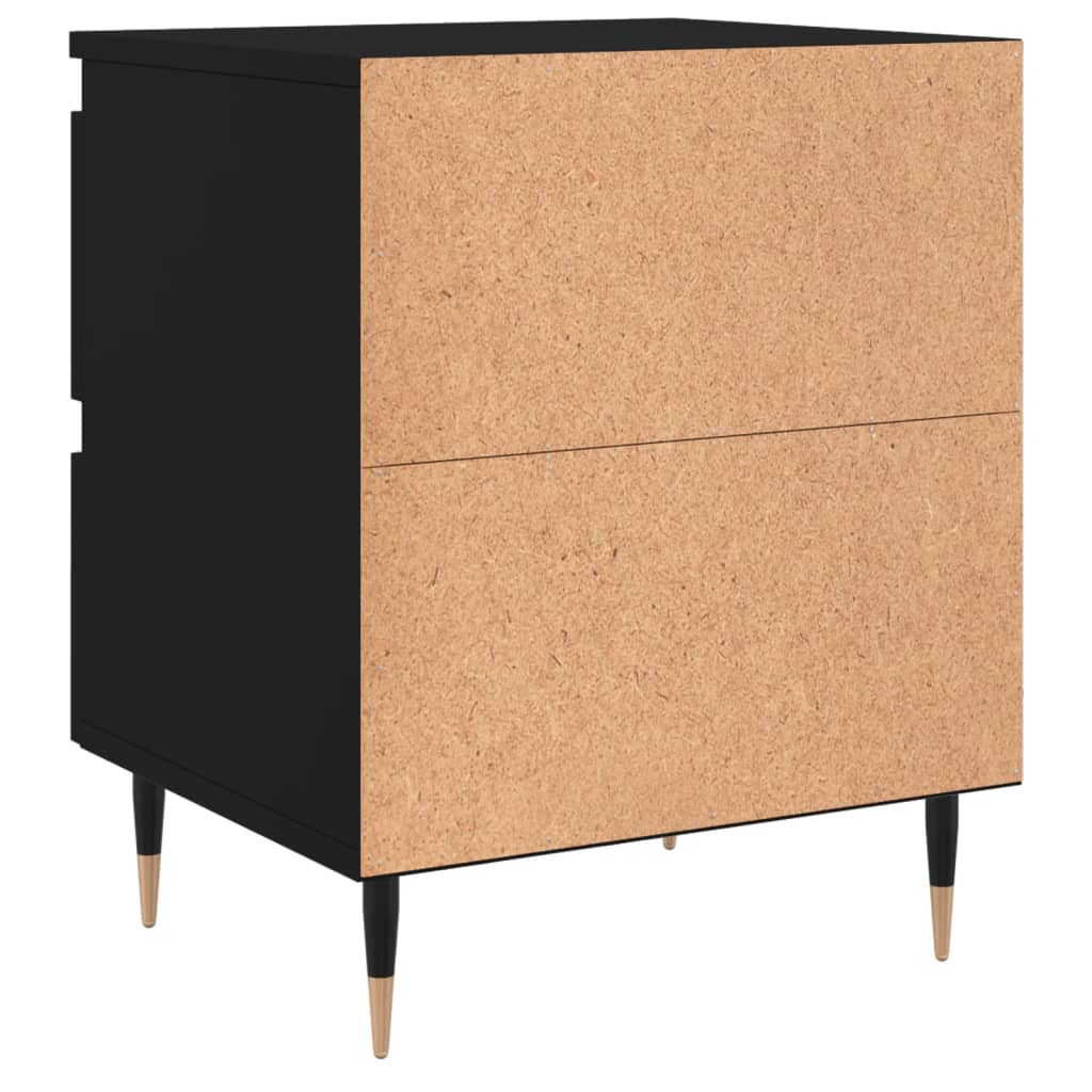 Nattbord 2 stk svart 40x35x50 cm konstruert tre