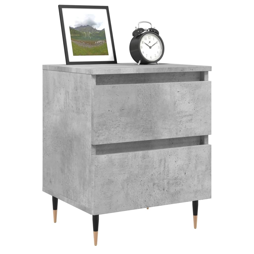 Nattbord 2 stk betonggrå 40x35x50 cm konstruert tre