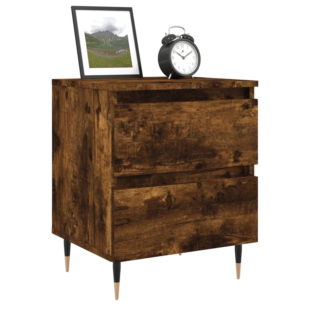Nattbord 2 stk røkt eik 40x35x50 cm konstruert tre