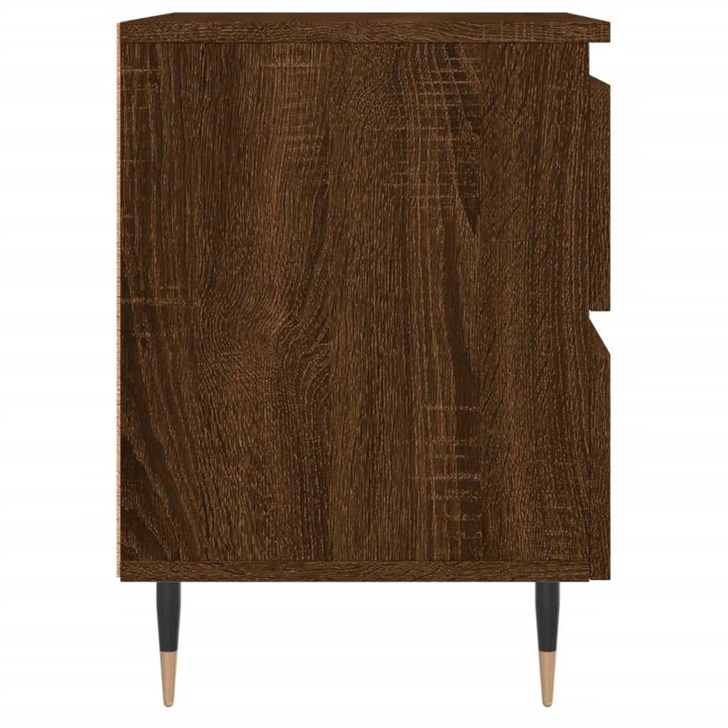 Nattbord 2 stk brun eik 40x35x50 cm konstruert tre
