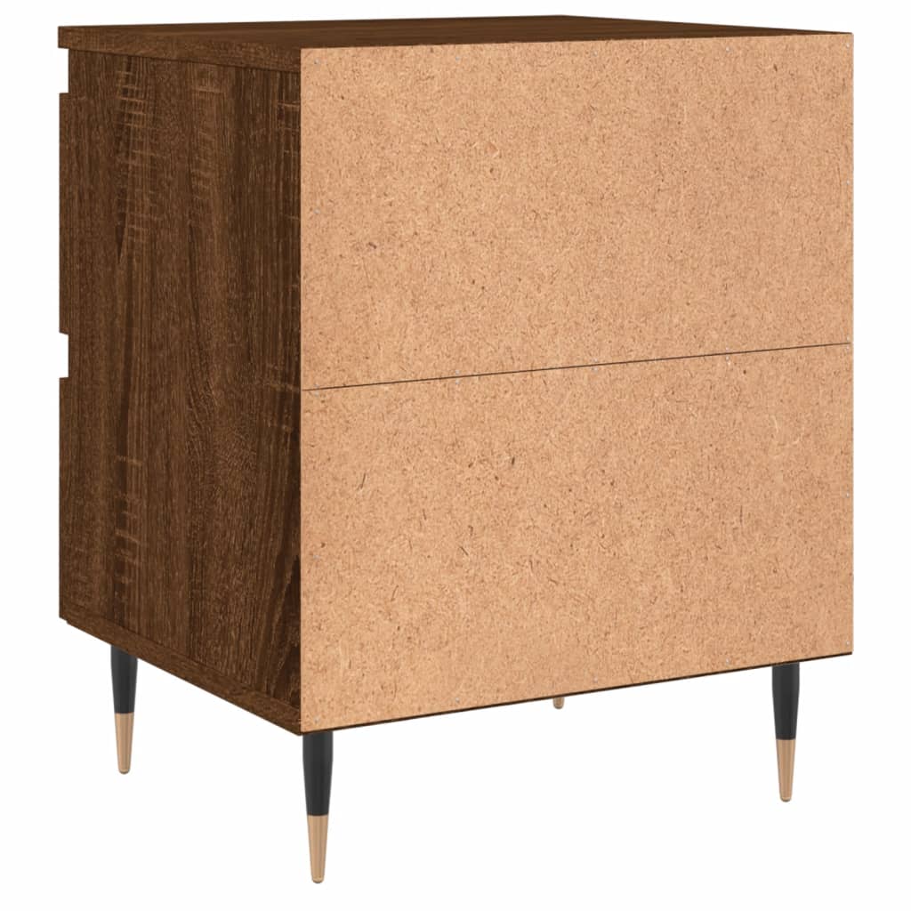 Nattbord 2 stk brun eik 40x35x50 cm konstruert tre