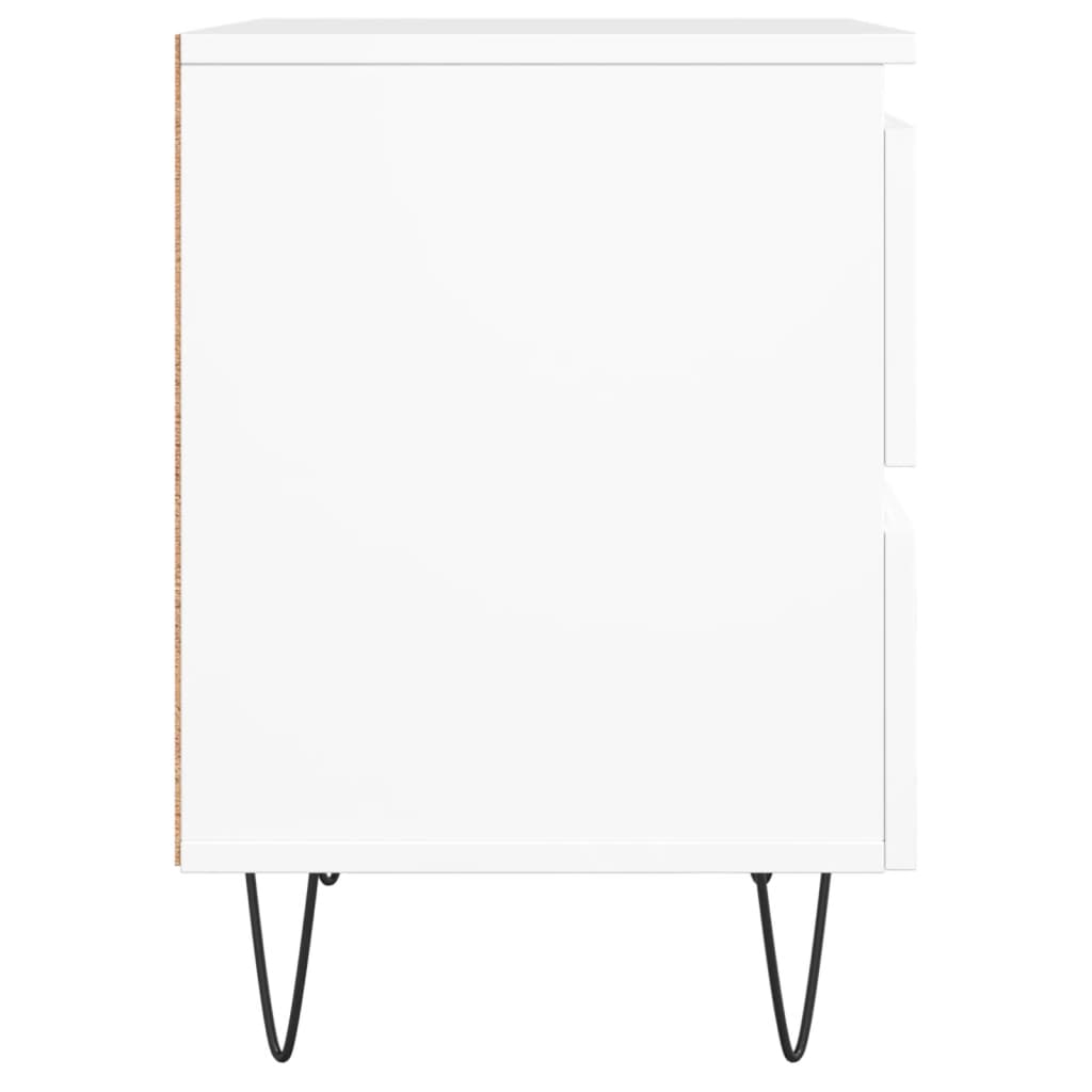 Nattbord hvit 40x35x50 cm konstruert tre