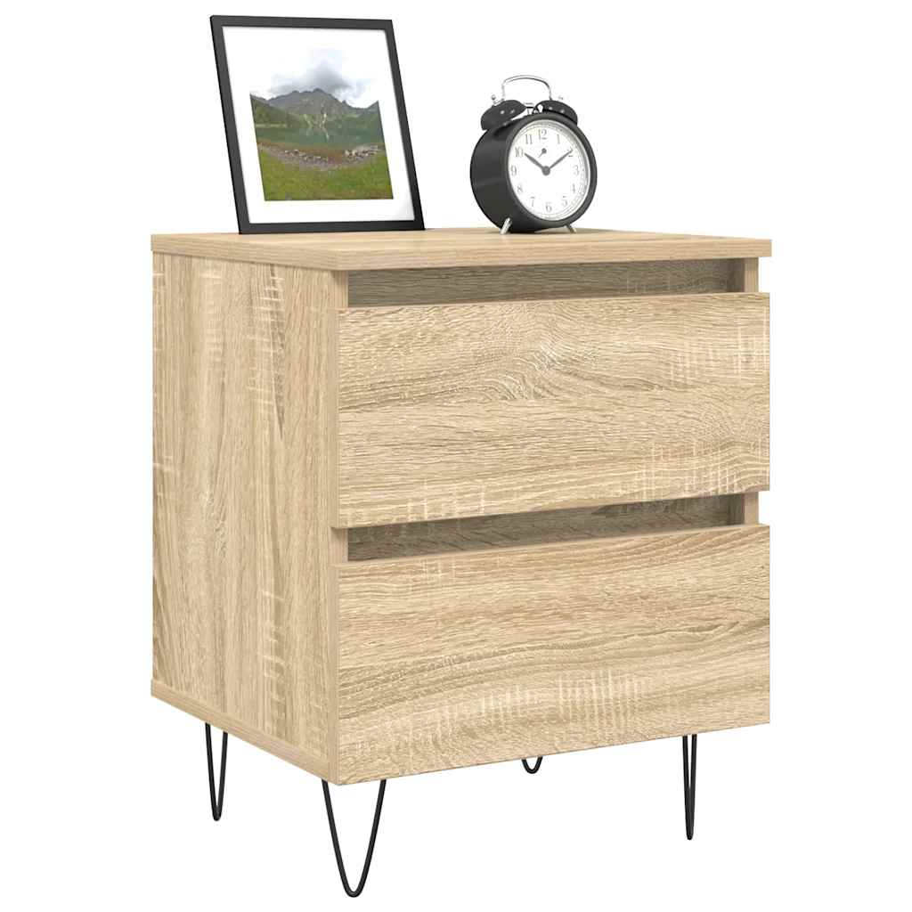 Nattbord 2 stk sonoma eik 40x35x50 cm konstruert tre