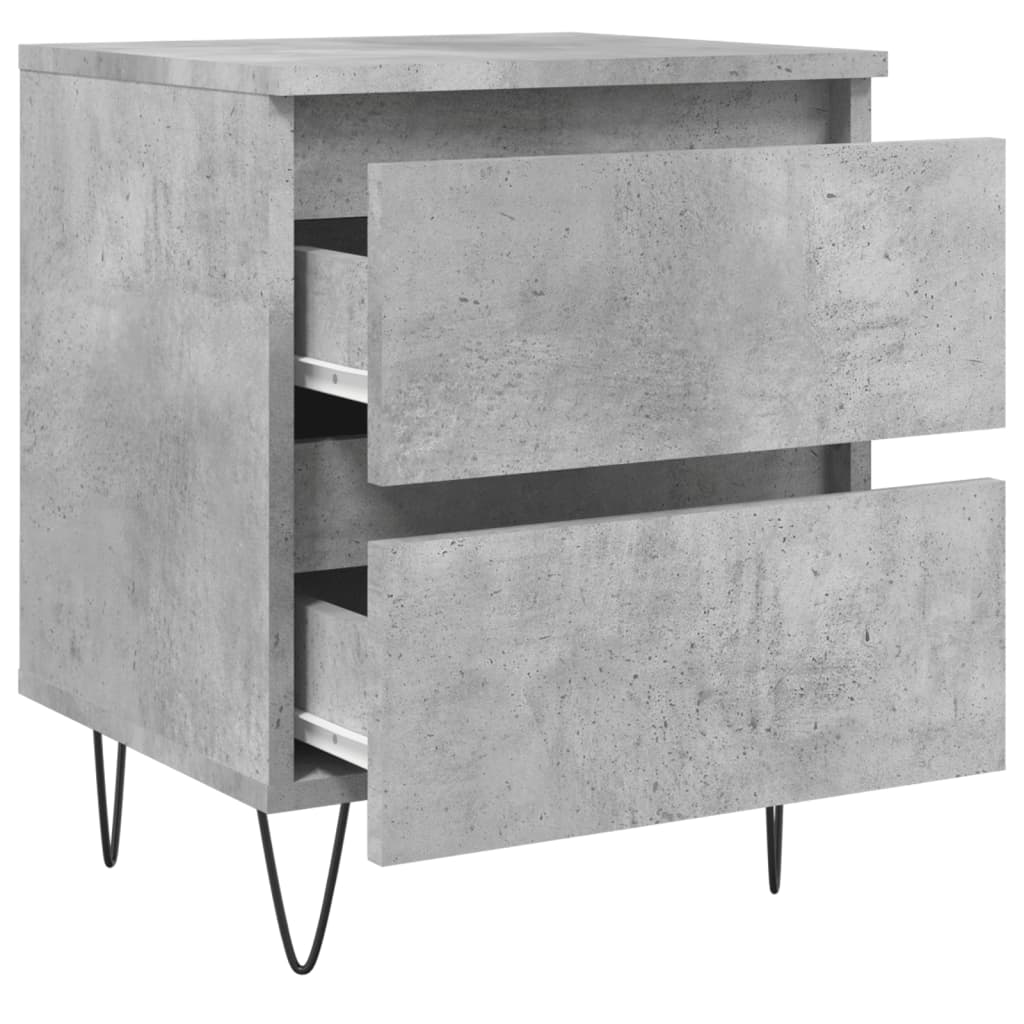 Nattbord 2 stk betonggrå 40x35x50 cm konstruert tre