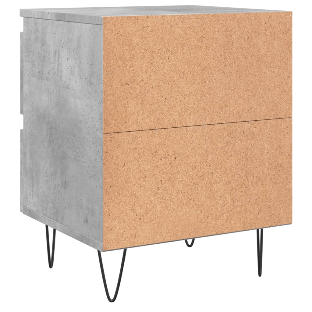 Nattbord 2 stk betonggrå 40x35x50 cm konstruert tre