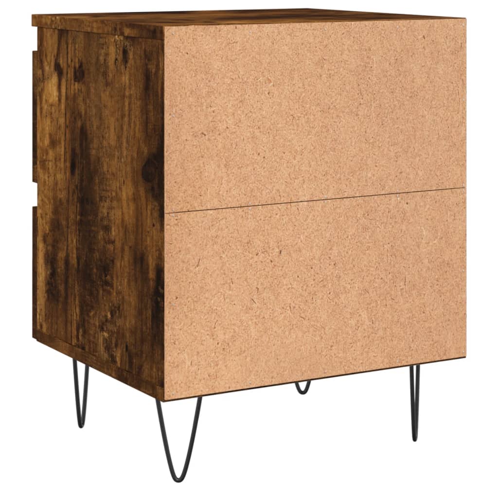 Nattbord 2 stk røkt eik 40x35x50 cm konstruert tre