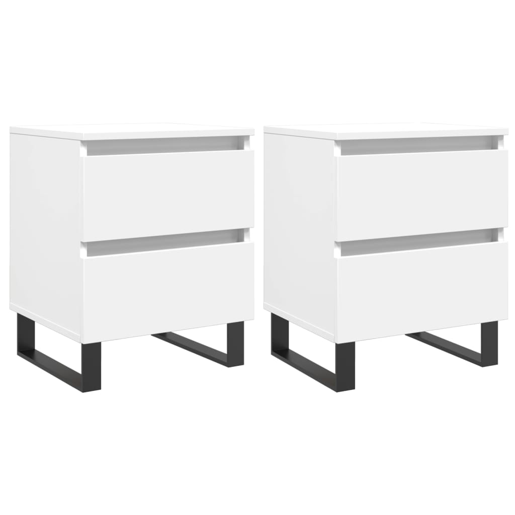 Nattbord 2 stk hvit 40x35x50 cm konstruert tre