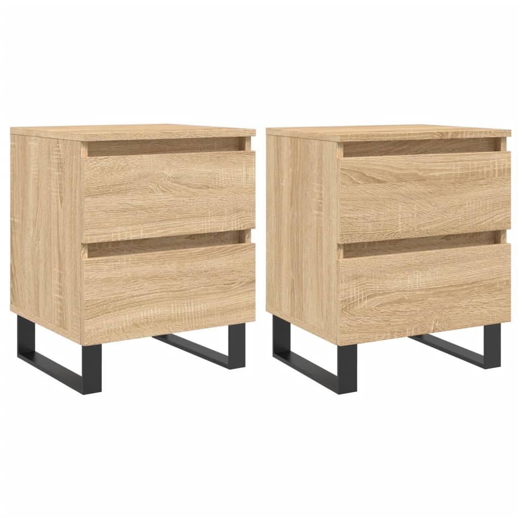 Nattbord 2 stk sonoma eik 40x35x50 cm konstruert tre