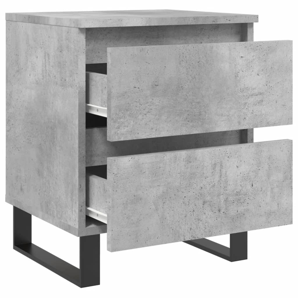 Nattbord 2 stk betonggrå 40x35x50 cm konstruert tre