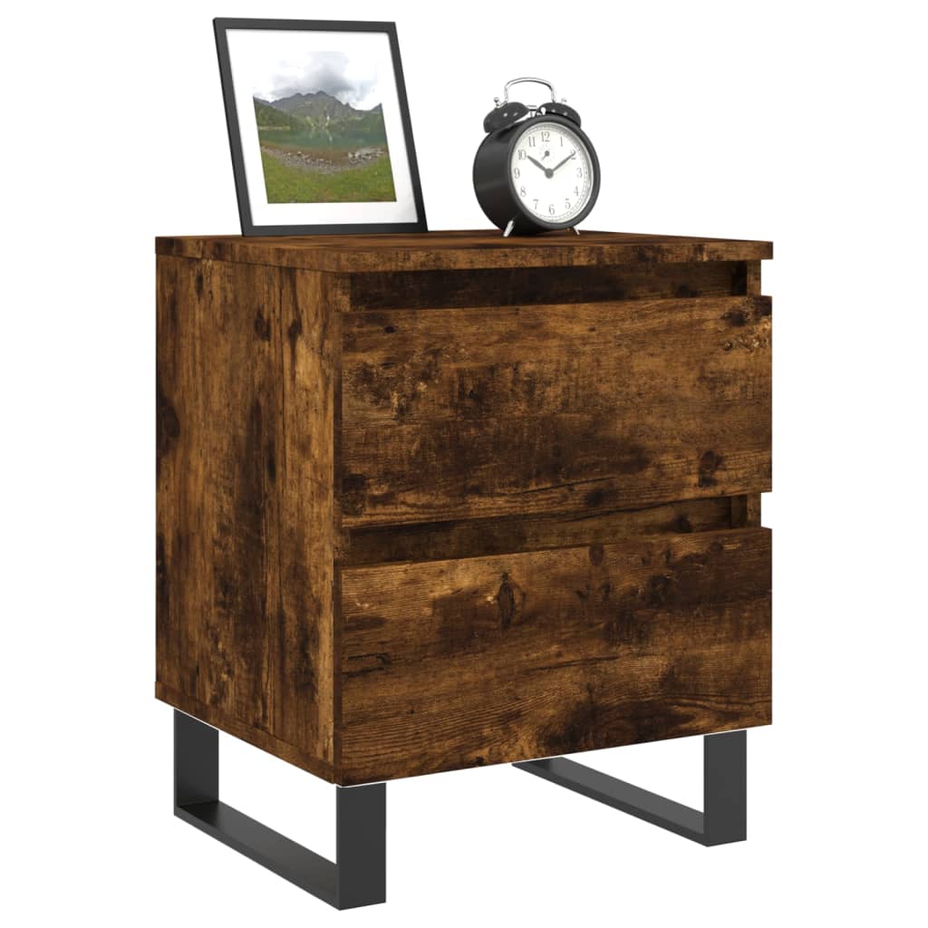 Nattbord 2 stk røkt eik 40x35x50 cm konstruert tre