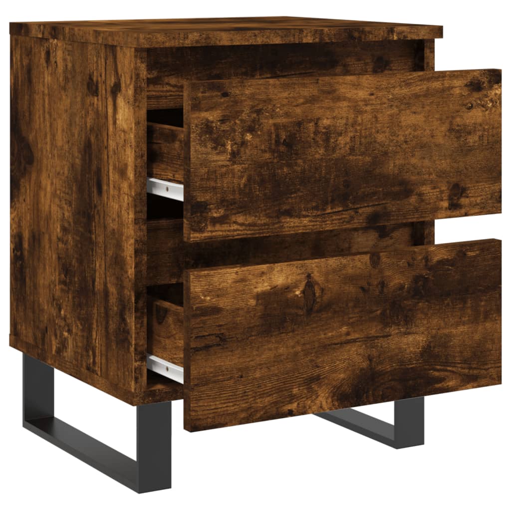 Nattbord 2 stk røkt eik 40x35x50 cm konstruert tre
