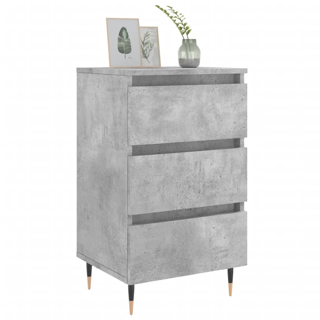 Nattbord 2 stk betonggrå 40x35x69 cm konstruert tre