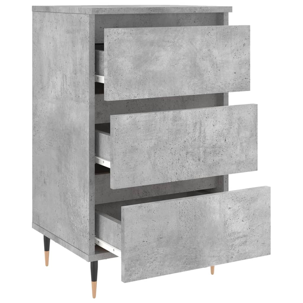Nattbord 2 stk betonggrå 40x35x69 cm konstruert tre